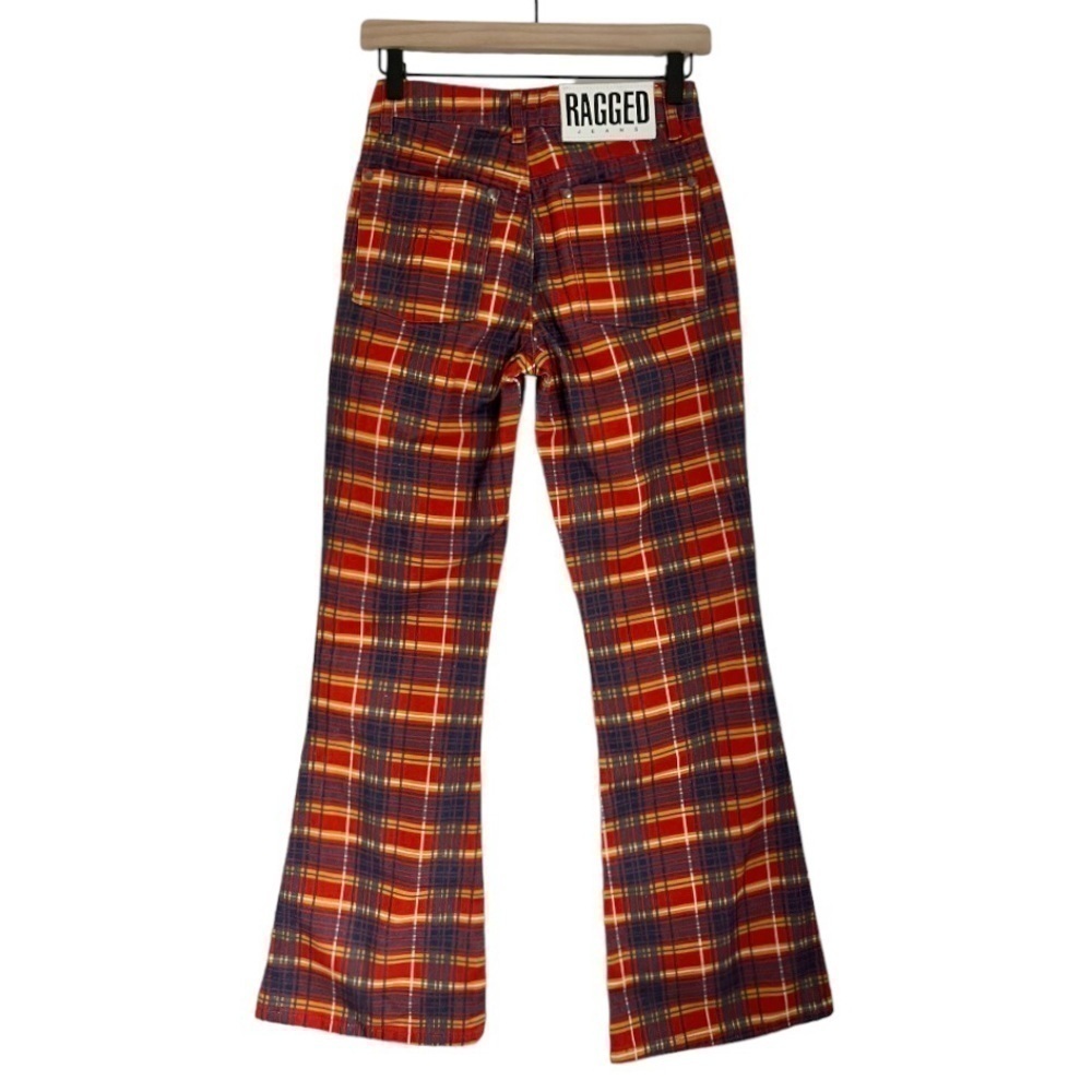 NWT The Ragged Priest Ragged Jeans Register Flare Jeans in Red Checkers‎ Size 24 - Picture 6 of 14